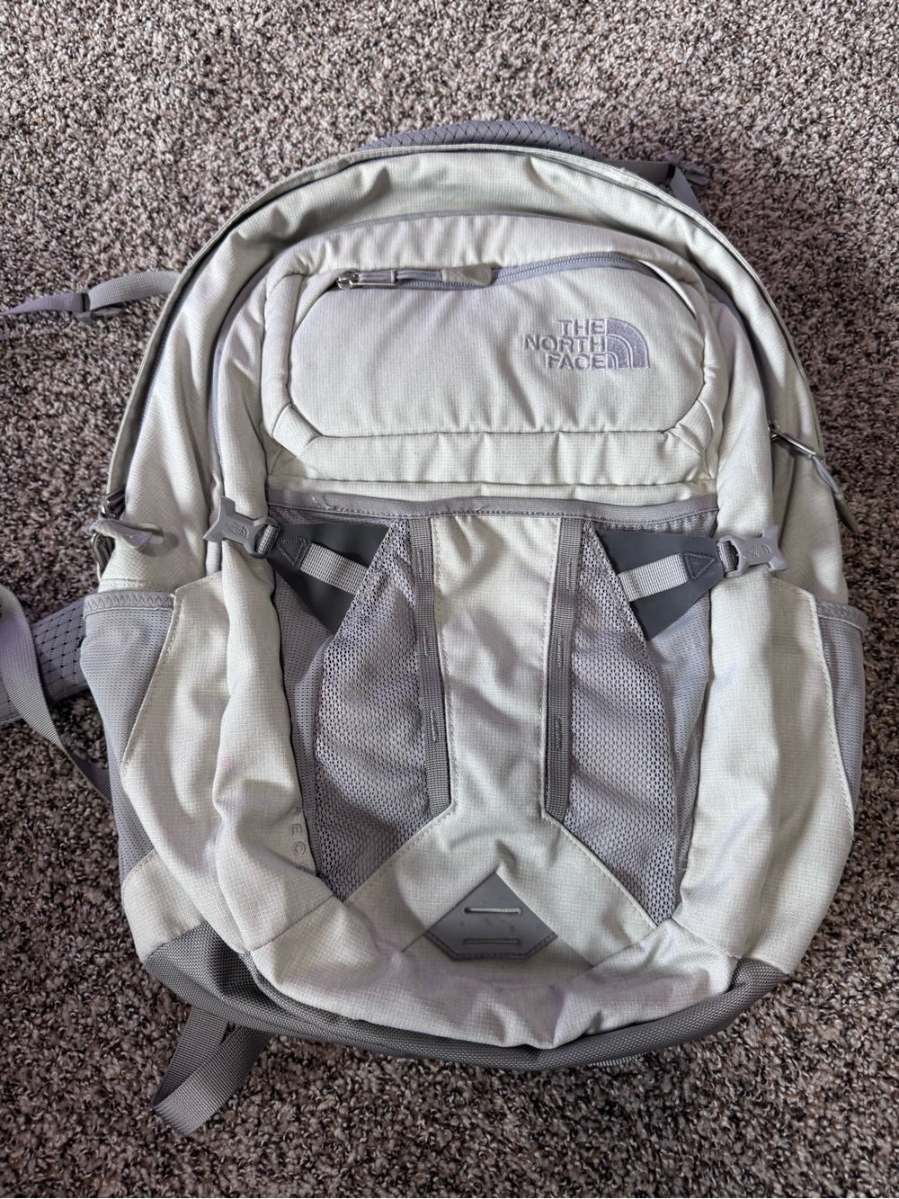The North Face Light Gray and Gray Backpack - Durable Everyday Pack